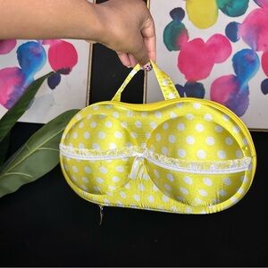 Yellow Polka Dot Bra Purse